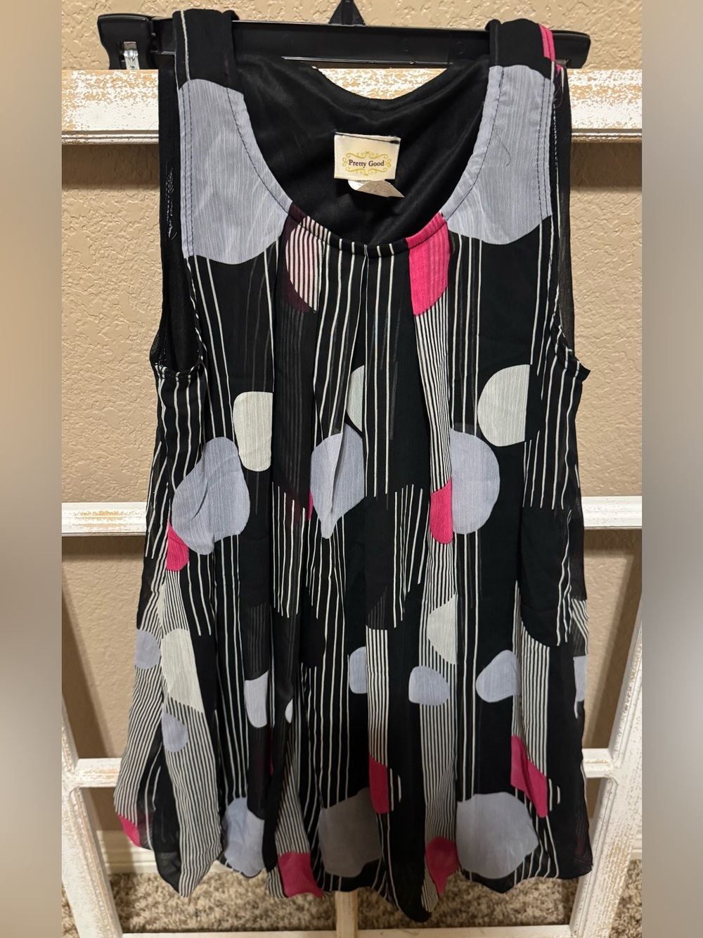 NWOT Vintage Polka Dot/Geometric Bubble Dress by Pretty Good; Sz S